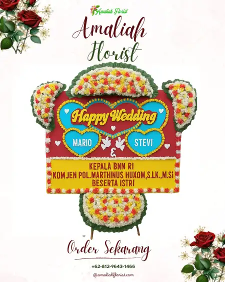 Papan Bunga Pernikahan Napal Licin